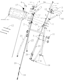Handle Diagram and Parts List for DW33 (DXGMW33344R)(2022) DeWALT Lawn Mower
