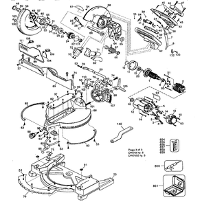 Cabinet Parts Diagram and Parts List for DW705TY5  DeWALT Saw