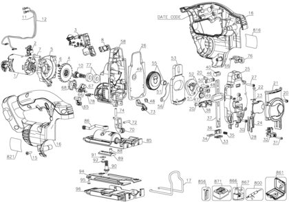 Part Location Diagram of 581280-00 DeWALT BRACKET
