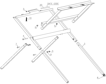 Part Location Diagram of N234019 DeWALT LEG
