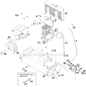 Page A Diagram and Parts List for K15A-8P Type 0 DeWALT Compressor