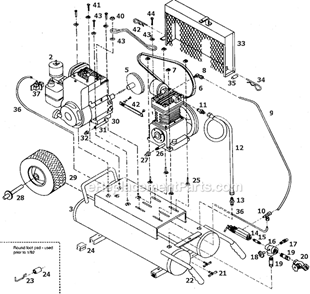 Page A Diagram and Parts List for K5HGA-8P Type 0 DeWALT Compressor
