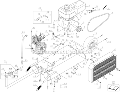 Page F Diagram and Parts List for K5HGA-8P Type 1 DeWALT Compressor