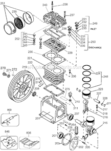 Page E Diagram and Parts List for K5HGA-8P Type 2 DeWALT Compressor