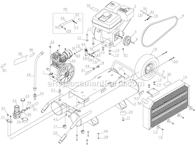Page F Diagram and Parts List for K5HGA-8P Type 2 DeWALT Compressor