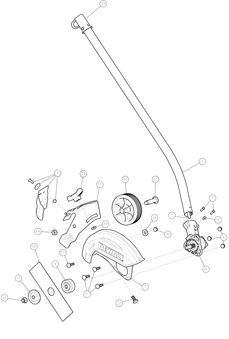 General Assembly Diagram and Parts List for DWOAS4ED 41AJS4ED938 DeWALT Lawn Tractor Accessories
