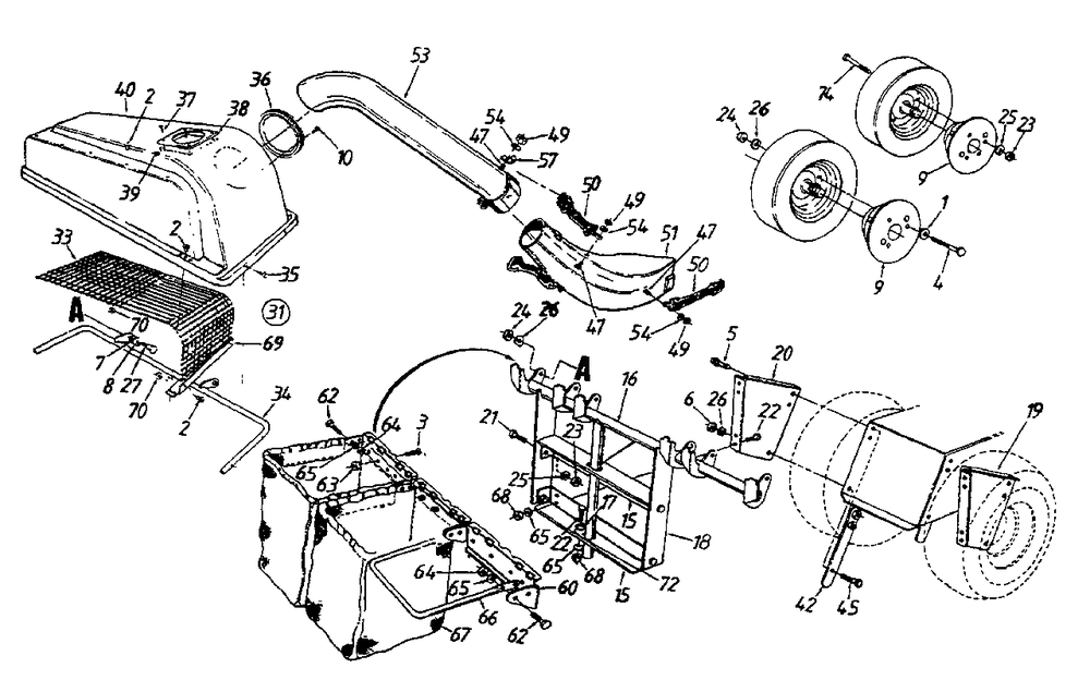 083 Grass Collector Diagram and Parts List for 19A20001038  DeWALT Lawn Tractor Accessories
