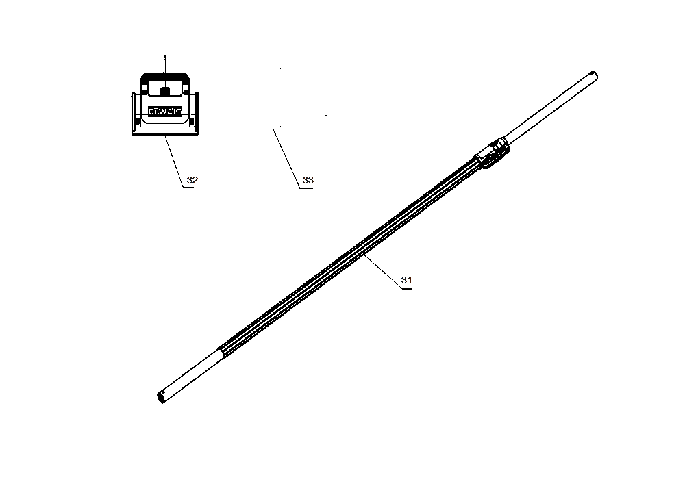 Section 2 Diagram and Parts List for DCPS673Z1 Type 1 DeWALT Chainsaw