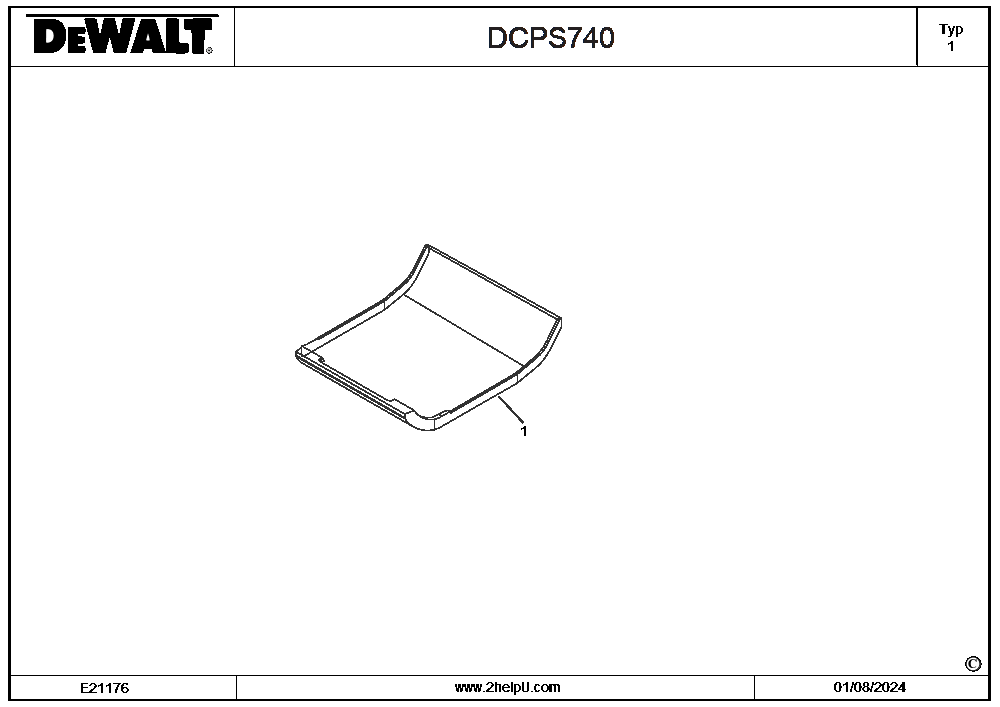 Section 1 Diagram and Parts List for DCPS740 Type 1 DeWALT Miscellaneous
