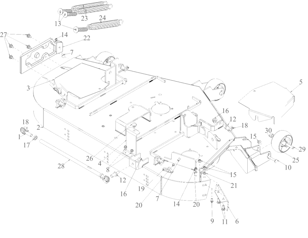 Deck Diagram and Parts List for DXGX554P (53AL8CS7038)(2022) DeWALT Lawn Tractor