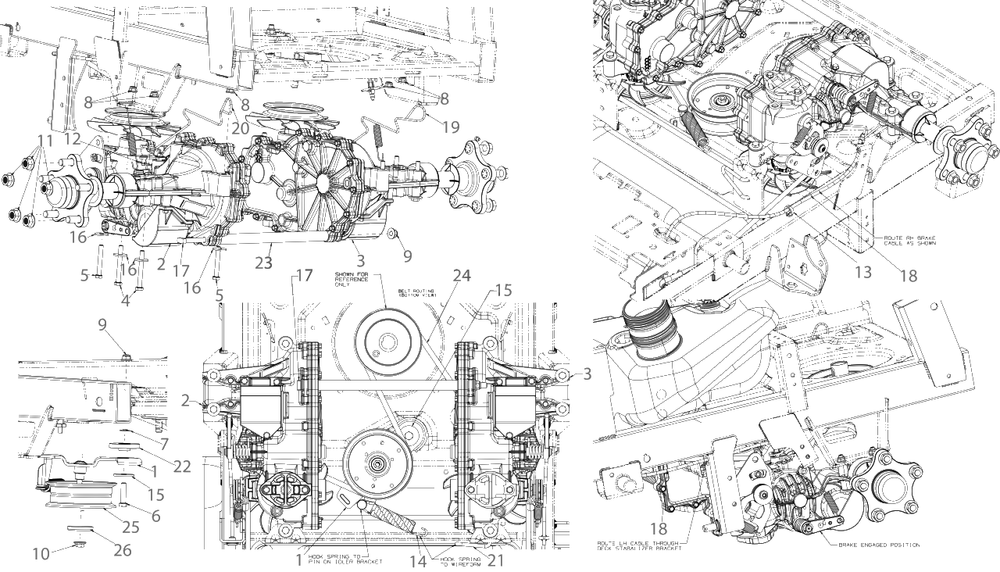Drive Diagram and Parts List for DXGZ148P (47AHBCA6038)(2022) DeWALT Lawn Tractor