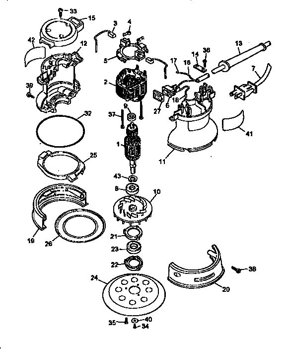 Unit Parts Diagram and Parts List for D420-4  DeWALT Sander