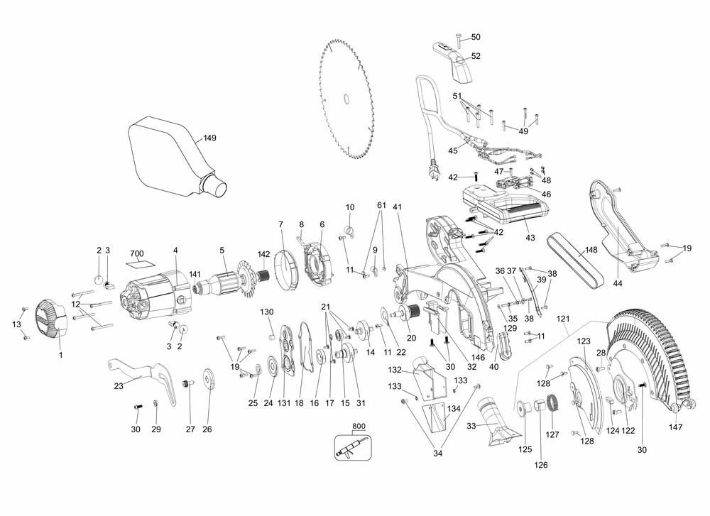Diagram Diagram and Parts List for DWS716R Type 20 DeWALT Miter Saw
