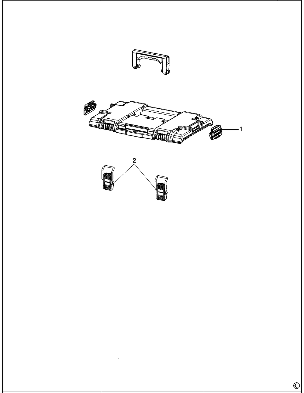 Exploded Diagram A Diagram and Parts List for DWST08165 Type 1 DeWALT Cabinet