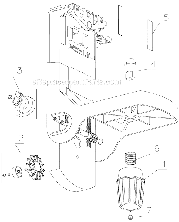 Page A Diagram and Parts List for DW0710 Type 1 DeWALT Miscellaneous