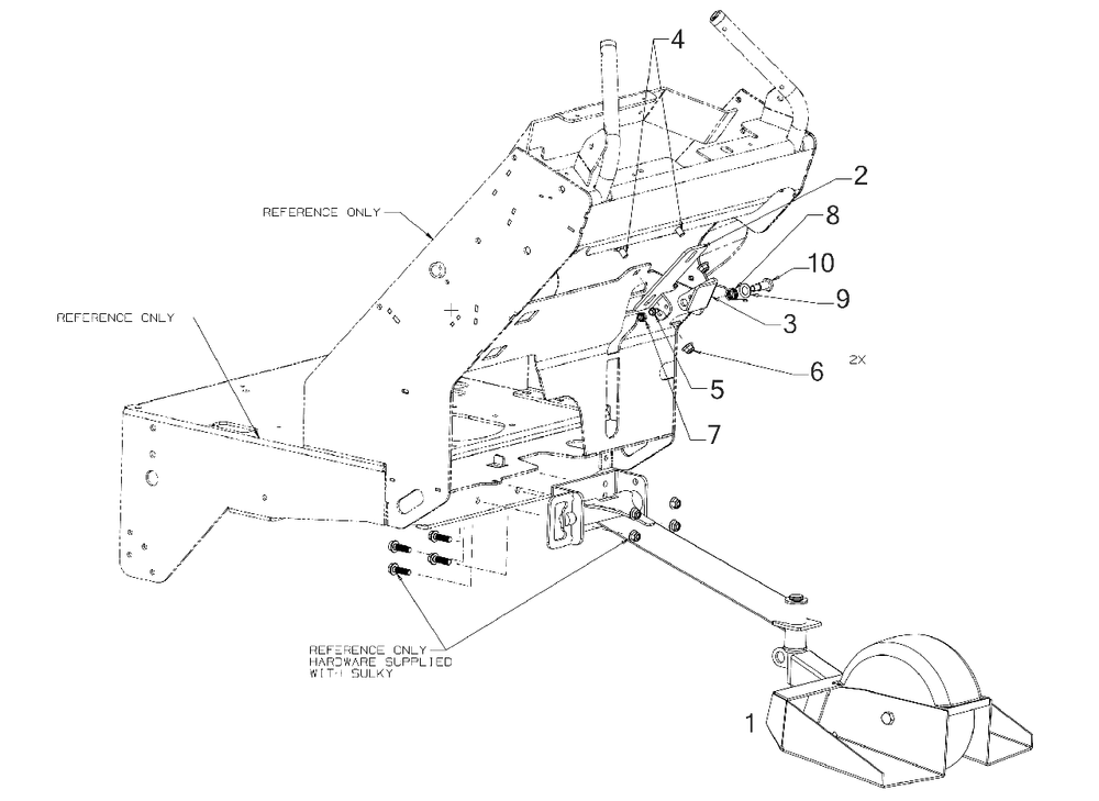 General Assembly Diagram and Parts List for DXGXA50008 (59A50008000)(2021) DeWALT Lawn Tractor Accessories
