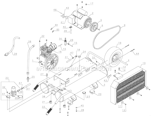Page B Diagram and Parts List for K15A-8P Type 1 DeWALT Compressor