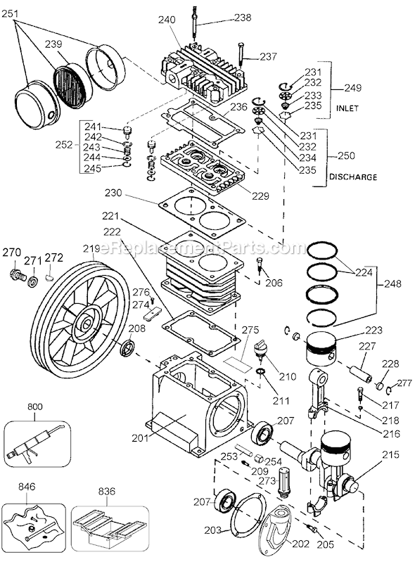 Page A Diagram and Parts List for K15A-8P Type 2 DeWALT Compressor