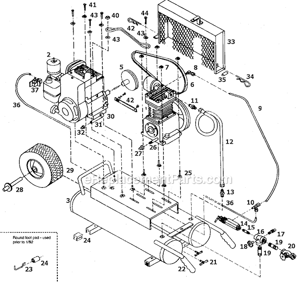 Page A Diagram and Parts List for K5HGA-8P Type 0 DeWALT Compressor