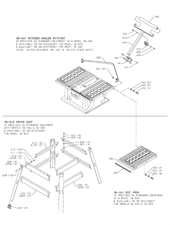 Delta 36-546 Diagram and Parts List for 36-546  Delta Saw