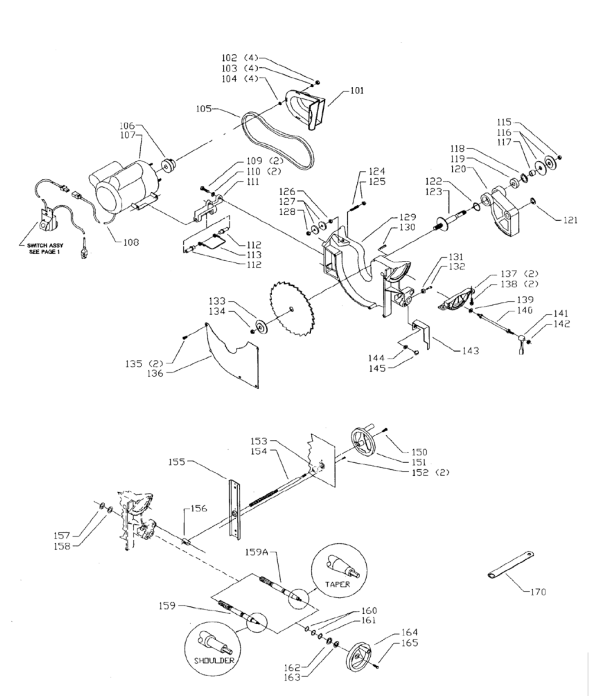 Delta 36-635 Diagram and Parts List for 36-635  Delta Saw