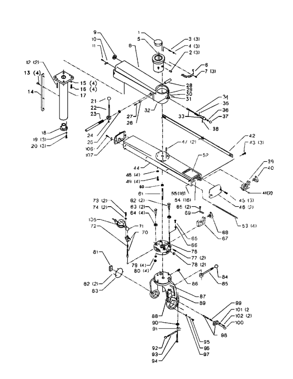 Delta 33-551 Diagram and Parts List for 33-551  Delta Saw