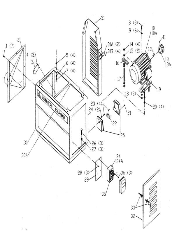 Delta 37-360 Type-1 Diagram and Parts List for 37-360 Type-1 Delta Planer Jointer
