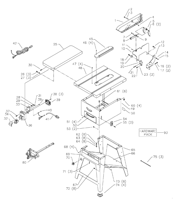 Delta 36-426 Diagram and Parts List for 36-426  Delta Saw