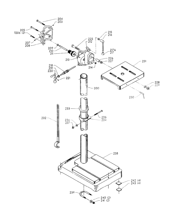 Delta 17-530 Diagram and Parts List for 17-530  Delta Drill Press