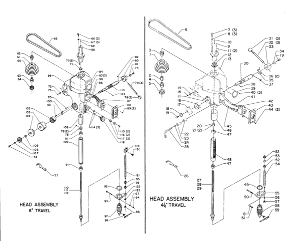 Delta Dp9 Diagram and Parts List for DP9  Delta Drill Press