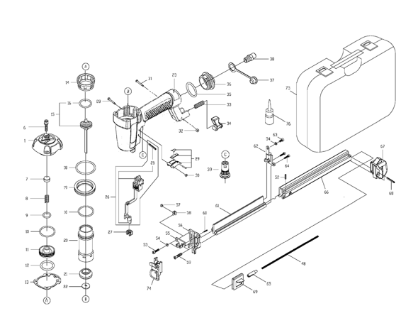 Delta Dns100 Diagram and Parts List for DNS100  Delta Nailer