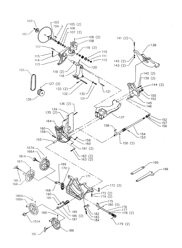 Delta 34-766 Type-4 Diagram and Parts List for 34-766 Type-4 Delta Saw