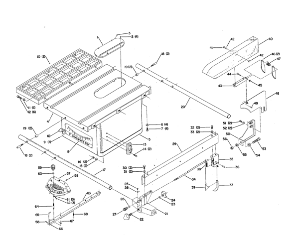 Delta 34-643 Diagram and Parts List for 34-643  Delta Saw