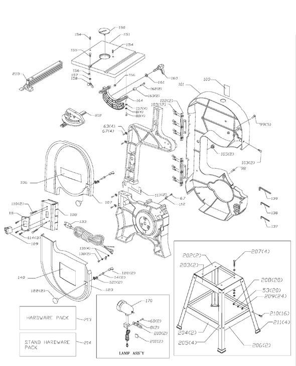 Delta Bs150ls Diagram and Parts List for BS150LS  Delta Saw