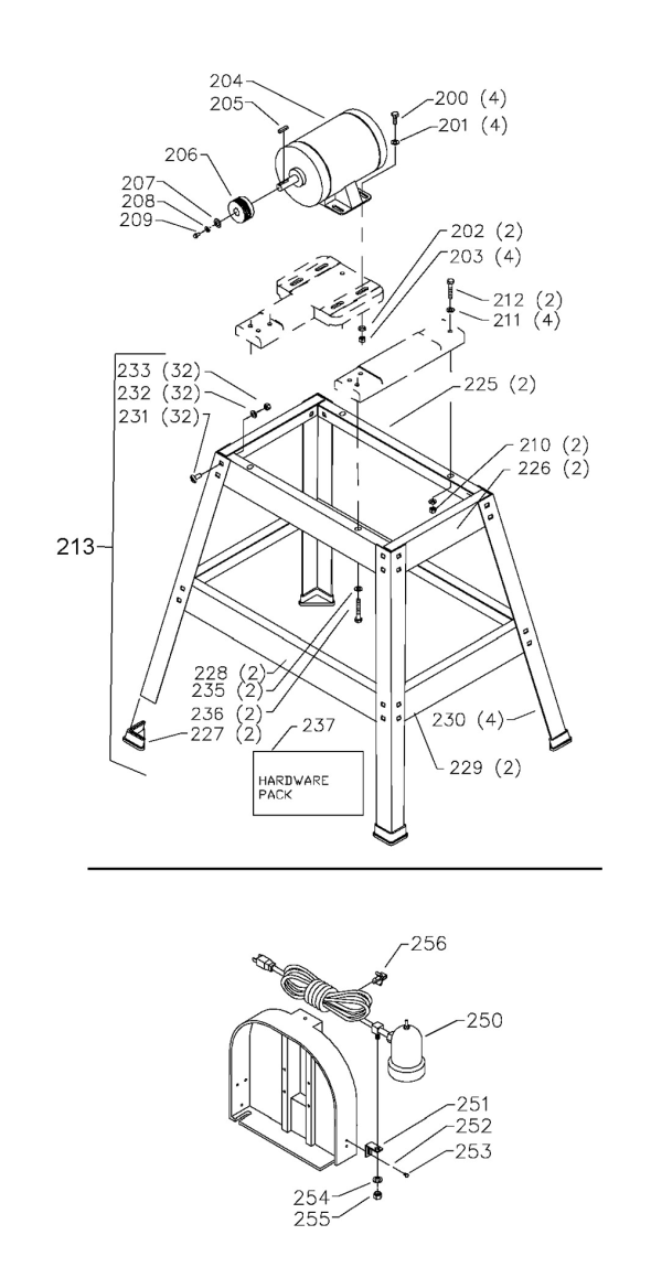 Delta 32322 Type-1 Diagram and Parts List for 32322 Type-1 Delta Saw