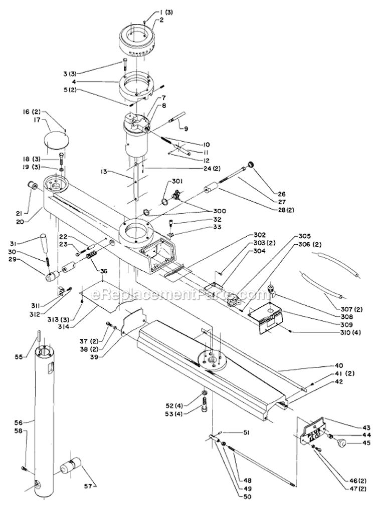 Page A Diagram and Parts List for 12RAS  Delta Chop Saw