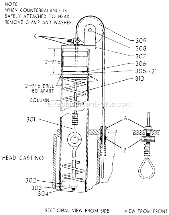 Page A Diagram and Parts List for 15-030 Type 1 Delta Drill Press