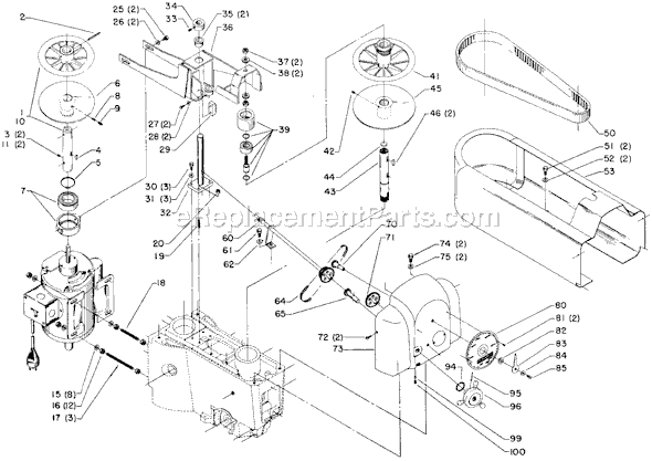Page A Diagram and Parts List for 15-041 Type 1 Delta Drill Press