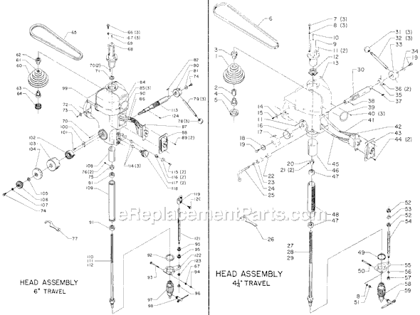 Page A Diagram and Parts List for 15-122 Type 1 Delta Drill Press