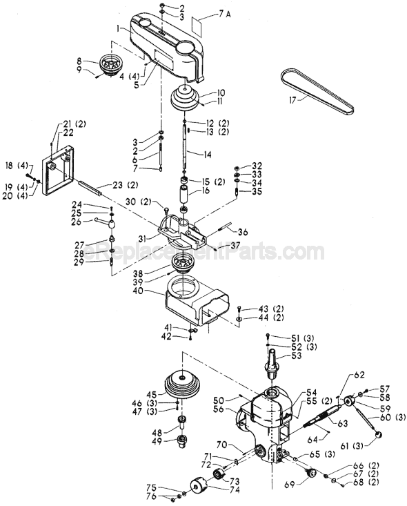 Page A Diagram and Parts List for 15-128 Type 1 Delta Drill Press