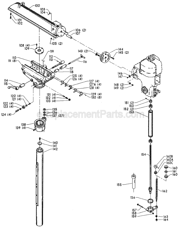 Page B Diagram and Parts List for 15-128 Type 1 Delta Drill Press