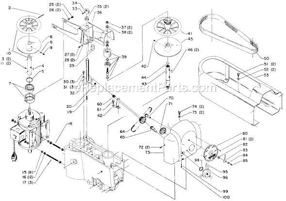 Page A Diagram and Parts List for 15-142 Type 1 Delta Drill Press