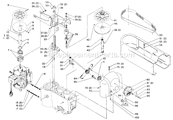 Page A Diagram and Parts List for 15-145 Type 1 Delta Drill Press