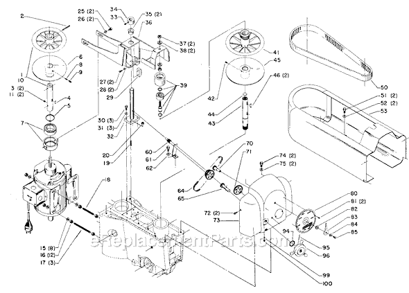 Page A Diagram and Parts List for 15-146 Type 1 Delta Drill Press