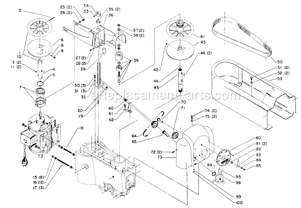 Page A Diagram and Parts List for 15-151 Type 1 Delta Drill Press