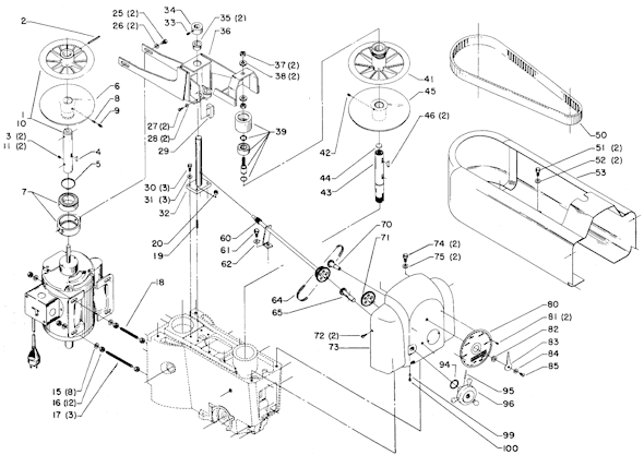 Page A Diagram and Parts List for 15-152 Type 1 Delta Drill Press