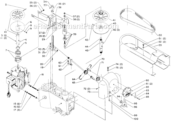 Page A Diagram and Parts List for 15-156 Type 1 Delta Drill Press
