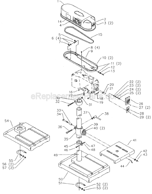 Page A Diagram and Parts List for 15-231 Type 1 Delta Drill Press