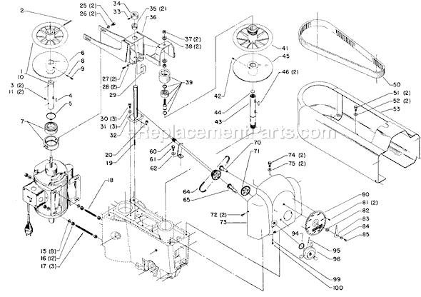 Page A Diagram and Parts List for 15-247 Type 1 Delta Drill Press