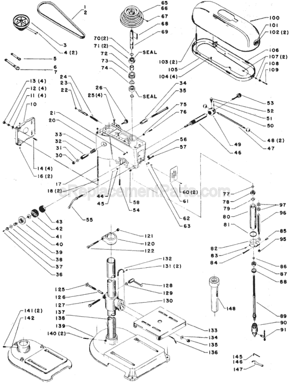 Page A Diagram and Parts List for 15-270 Type 1 Delta Drill Press